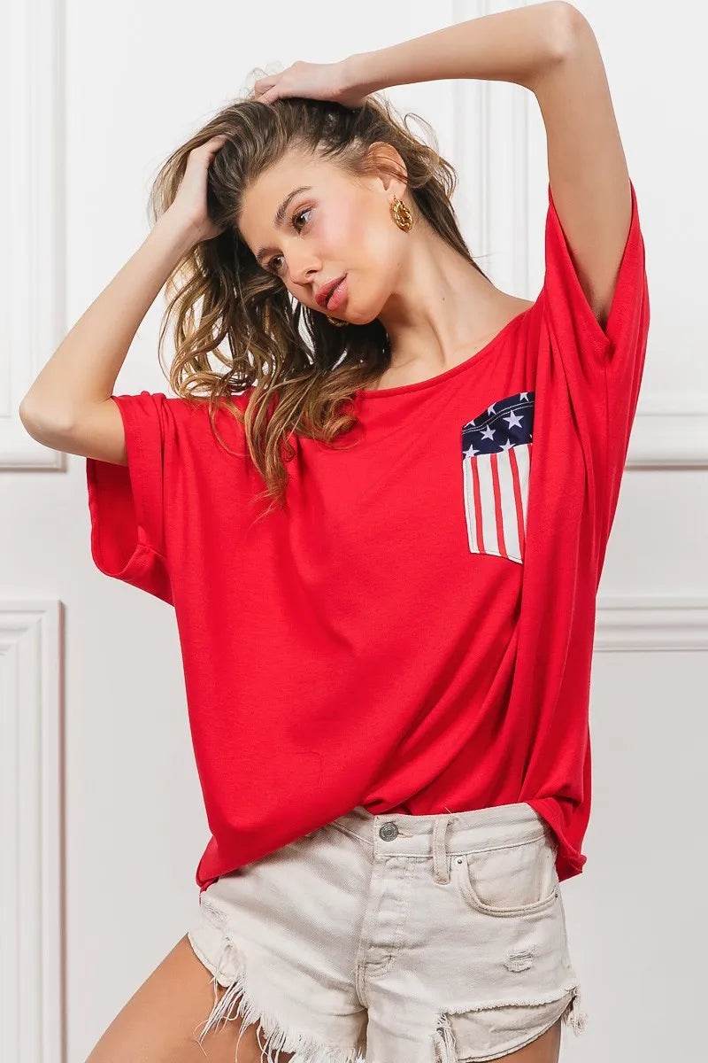 BiBi French Terry With Front Pocket Dolman Sleeves Top - Shop Style & More | Fresh Looks, Everyday Deals & Free Shipping