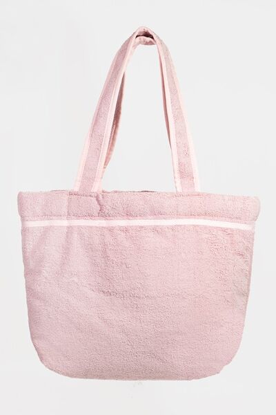 Fame Square Microfiber Tote Bag Blush Pink One Size Bags