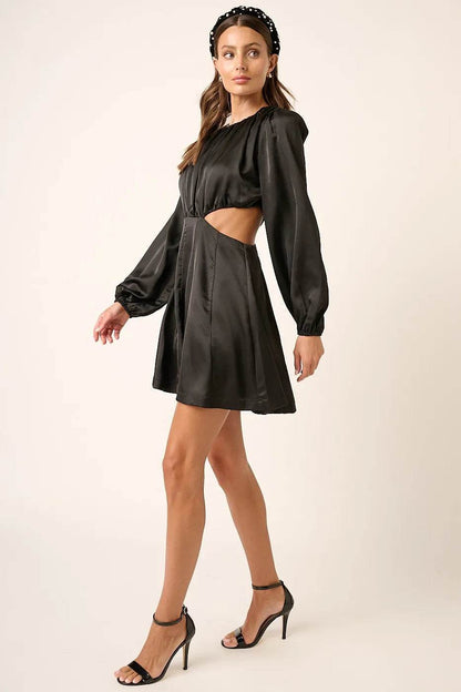 Mittoshop Satin Side Cutout Detail Mini Dress - Shop Style & More | Fresh Looks, Everyday Deals & Free Shipping