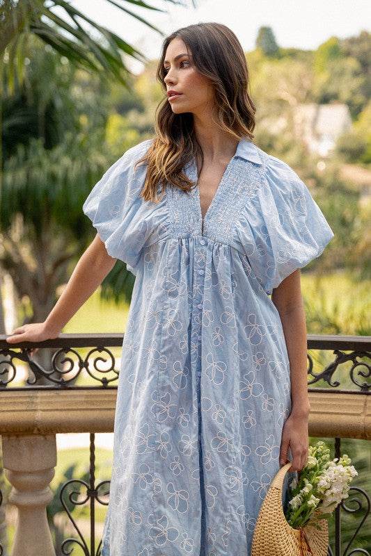 Annie Wear Floral Smock Detail Puff Sleeve Dress - Shop Style & More | Fresh Looks, Everyday Deals & Free Shipping