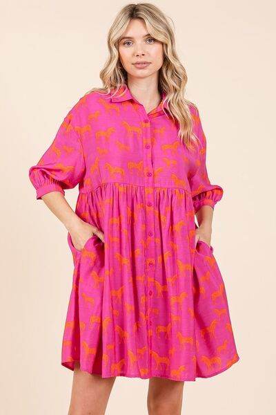 Mittoshop Zebra Print Button Down Shirt Mini Dress - Shop Style & More | Fresh Looks, Everyday Deals & Free Shipping