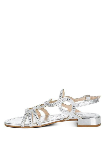 Jisters Cut Out Detail Rhinestone Flat Sandals - Shop Style & More | Fresh Looks, Everyday Deals & Free Shipping