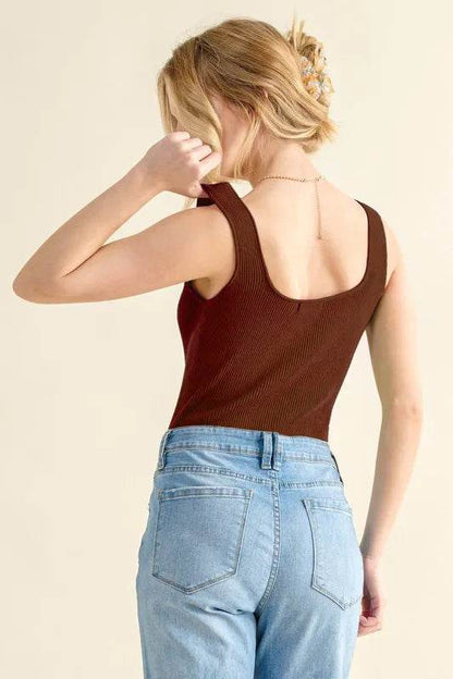 And The Why Ribbed Square Neck Bodysuit - Shop Style & More | Fresh Looks, Everyday Deals & Free Shipping