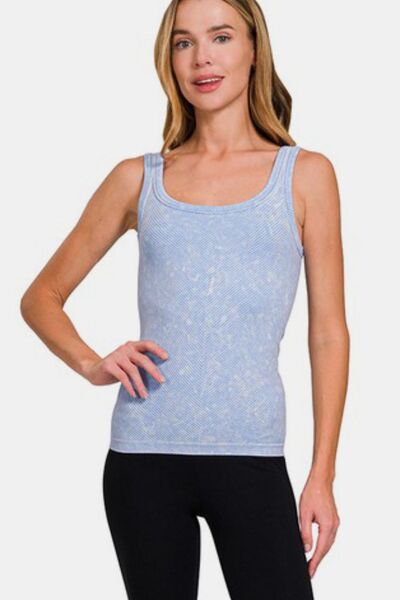 Zenana Ribbed Scoop Neck Tank Top - Femme & Flirty