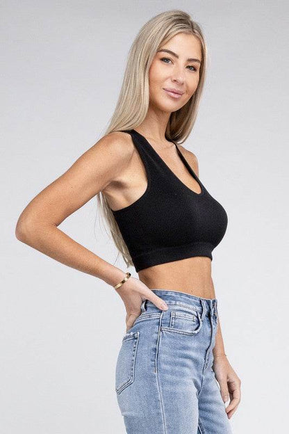 Ribbed Cropped Racerback Tank Top - Shop Style & More | Fresh Looks, Everyday Deals & Free Shipping