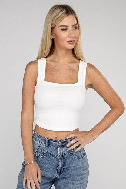 Cotton Square Neck Cropped Cami Top - Shop Style & More | Fresh Looks, Everyday Deals & Free Shipping
