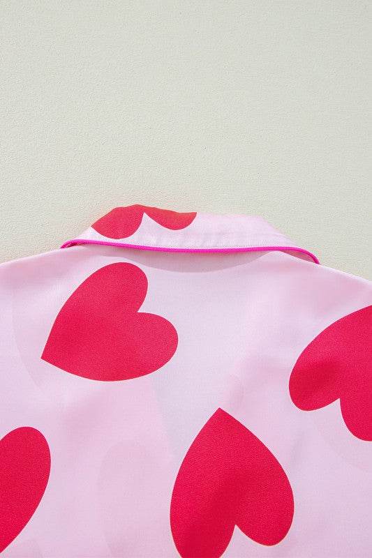 Heart Valentines Short Sleeve Pants Pajamas Set - Shop Style & More | Fresh Looks, Everyday Deals & Free Shipping