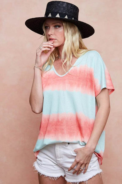 BiBi Tiedye Printed Hacci Knit Top - Shop Style & More | Fresh Looks, Everyday Deals & Free Shipping