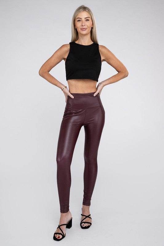 High Rise Faux Leather Leggings - Shop Style & More | Fresh Looks, Everyday Deals & Free Shipping