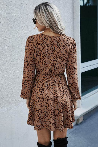 Leopard Print Waist Tie Belted Ruffle Hem Dress - Shop Style & More | Fresh Looks, Everyday Deals & Free Shipping
