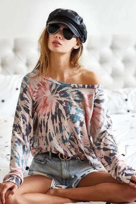 BiBi Tie Dye Terry Knit Terry Top - Shop Style & More | Fresh Looks, Everyday Deals & Free Shipping