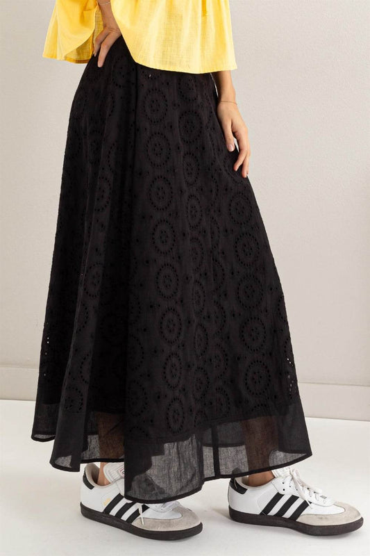 HYFVE Eyelet High-Waist Midi Skirt - Shop Style & More | Fresh Looks, Everyday Deals & Free Shipping