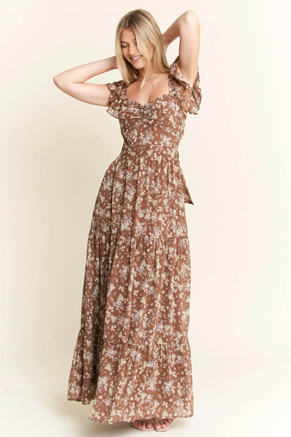 Jade By Jane Ruffle Sleeve Tiered Maxi Dress - Shop Style & More | Fresh Looks, Everyday Deals & Free Shipping