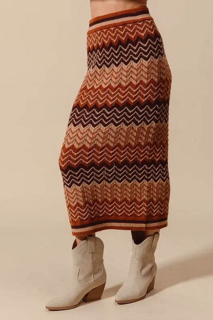 SO ME Multi Color Chevron Knit Skirt - Shop Style & More | Fresh Looks, Everyday Deals & Free Shipping