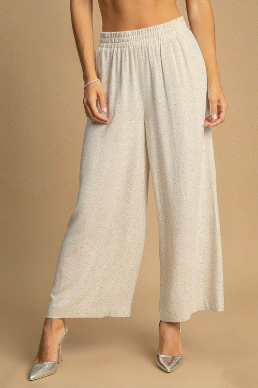 Umgee Full Size High Waisted Embellished Linen Pants Plus Size - Shop Style & More | Fresh Looks, Everyday Deals & Free Shipping
