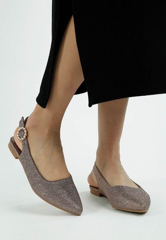 Giora Glitter Slingback Flat Sandals - Shop Style & More | Fresh Looks, Everyday Deals & Free Shipping