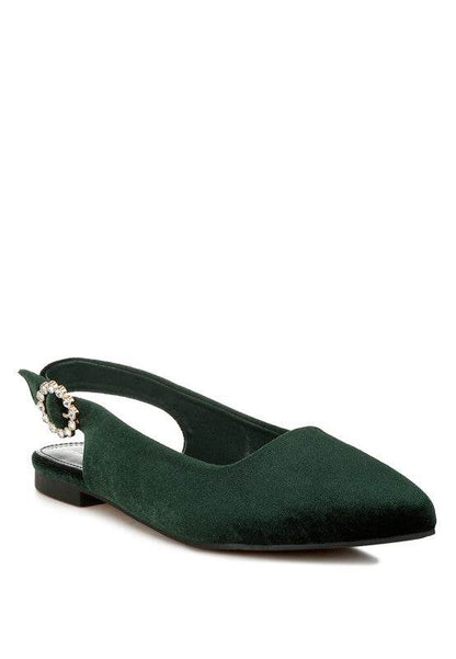 Dolan Velvet Slingback Flat Sandals - Shop Style & More | Fresh Looks, Everyday Deals & Free Shipping