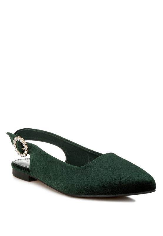 Dolan Velvet Slingback Flat Sandals - Shop Style & More | Fresh Looks, Everyday Deals & Free Shipping