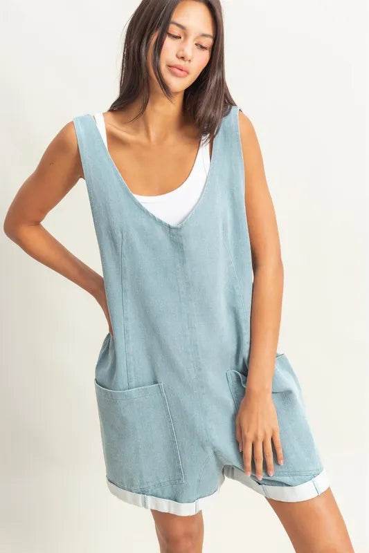 HYFVE V-Neck Pocket Detail Romper - Shop Style & More | Fresh Looks, Everyday Deals & Free Shipping
