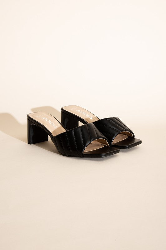 W-NINA Slide Mule Heels BLACK Heels