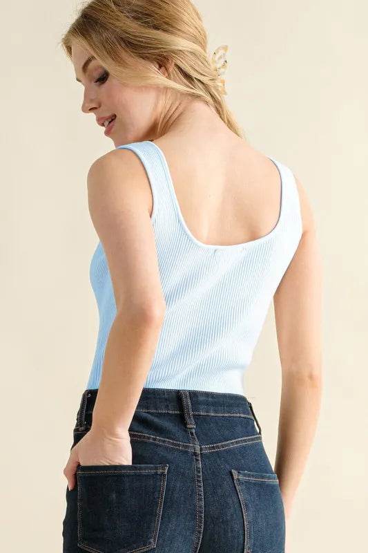 And The Why Ribbed Square Neck Bodysuit - Shop Style & More | Fresh Looks, Everyday Deals & Free Shipping