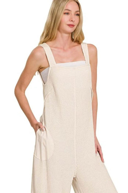 Zenana Knit Waffle Wide Leg Overalls - Shop Style & More | Fresh Looks, Everyday Deals & Free Shipping