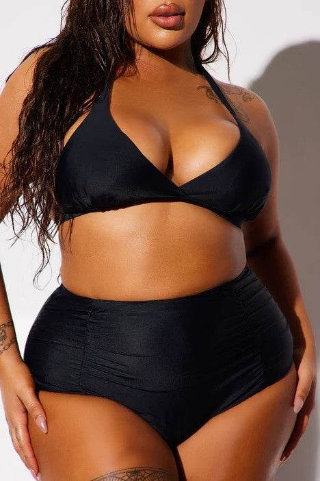 Two Piece High Waist with Rughe Front - Shop Style & More | Fresh Looks, Everyday Deals & Free Shipping