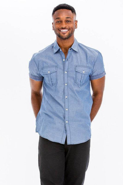 Weiv Men's Casual Short Sleeve Two Tone Shirts - Shop Style & More | Fresh Looks, Everyday Deals & Free Shipping