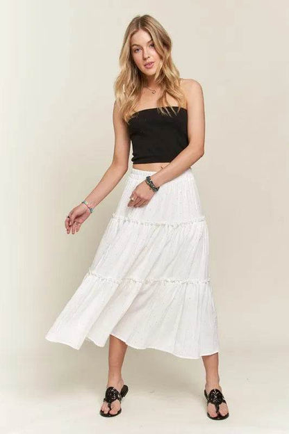 ADORA Rhinestone Accent Tiered Skirt - Shop Style & More | Fresh Looks, Everyday Deals & Free Shipping