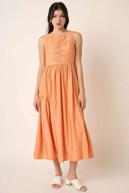 Mittoshop Ruched Detail Sleeveless Midi Dress - Shop Style & More | Fresh Looks, Everyday Deals & Free Shipping