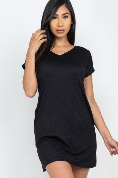 Short Cap Sleeve Pocket Mini T Shirt Dress - Shop Style & More | Fresh Looks, Everyday Deals & Free Shipping