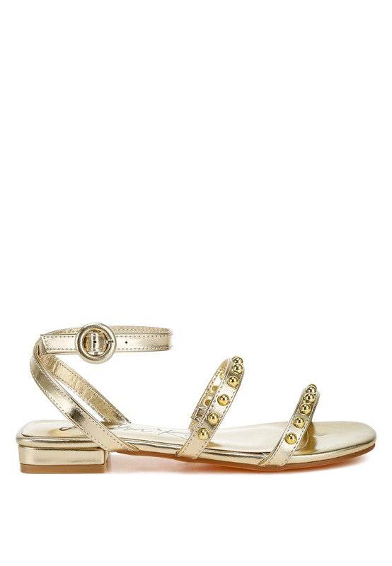 Flippity Studded Ankle Strap Flat Sandals - Shop Style & More | Fresh Looks, Everyday Deals & Free Shipping