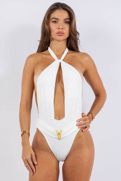 ONE PIECE BATHING SUIT DEEP OPEN WITH BELT ON WAIS - Shop Style & More | Fresh Looks, Everyday Deals & Free Shipping