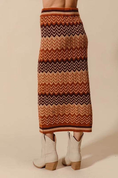 SO ME Multi Color Chevron Knit Skirt - Shop Style & More | Fresh Looks, Everyday Deals & Free Shipping