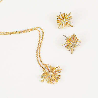 Starburst Gold-Plated Earrings and Necklace Set Necklace