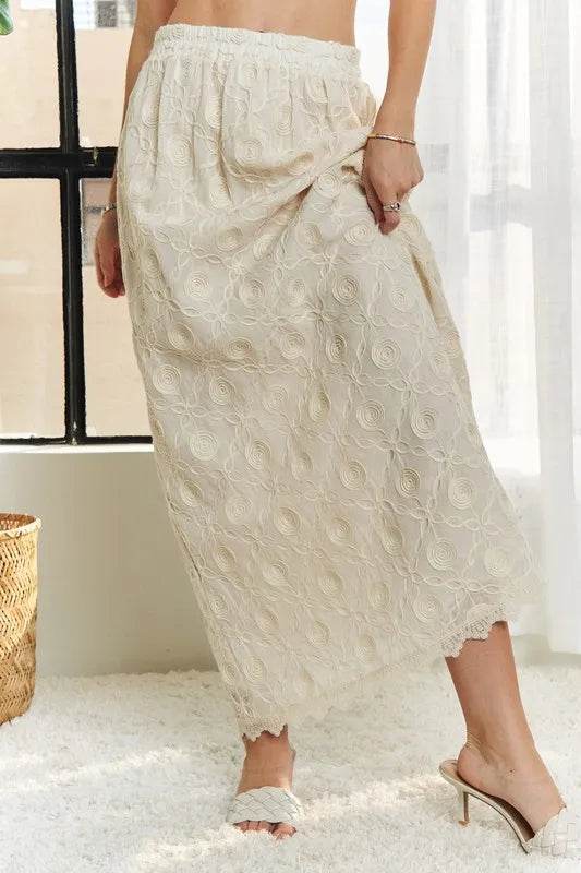 ADORA Elastic Waist Applique Maxi Skirt - Shop Style & More | Fresh Looks, Everyday Deals & Free Shipping