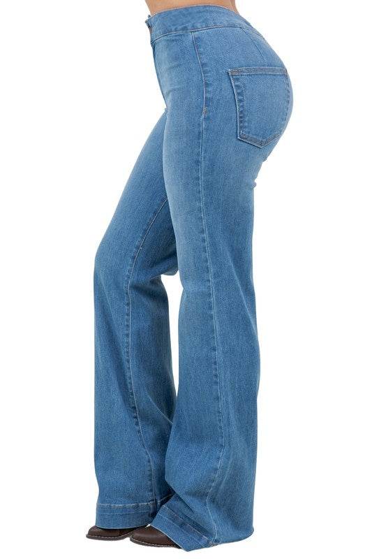 Harley Wide Leg Med Blue- Inseam 34 - Shop Style & More | Fresh Looks, Everyday Deals & Free Shipping