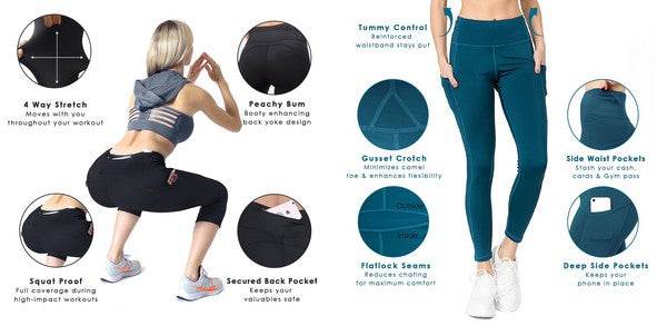 High Waist Tech Pocket Workout Capri Leggings - Shop Style & More | Fresh Looks, Everyday Deals & Free Shipping