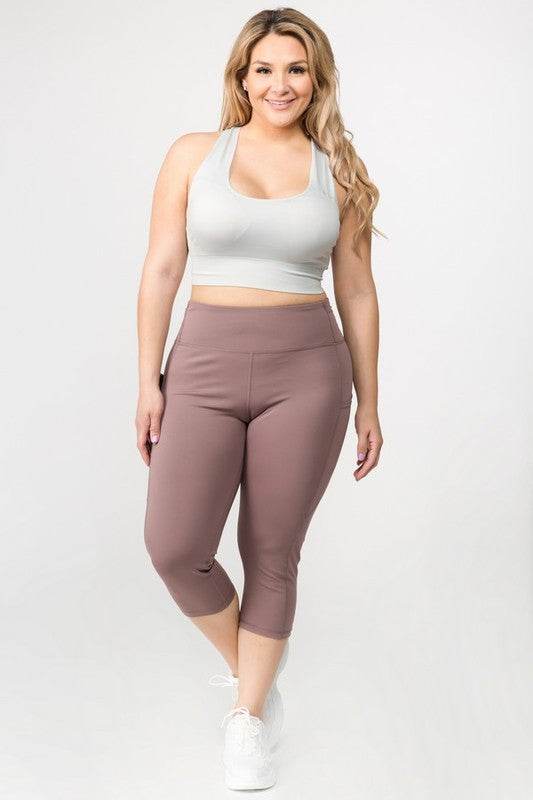 High Waist Tech Pocket Workout Capri Leggings - Shop Style & More | Fresh Looks, Everyday Deals & Free Shipping