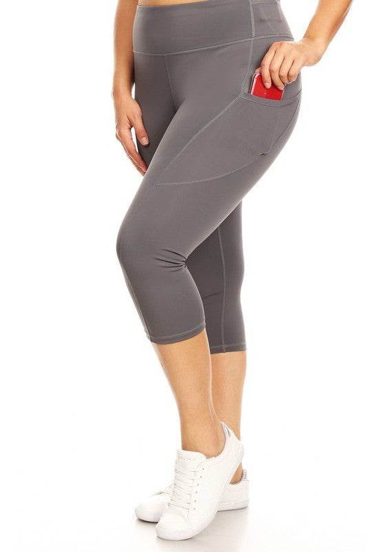 High Waist Tech Pocket Workout Capri Leggings - Shop Style & More | Fresh Looks, Everyday Deals & Free Shipping