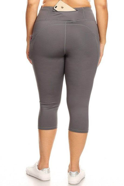 High Waist Tech Pocket Workout Capri Leggings - Shop Style & More | Fresh Looks, Everyday Deals & Free Shipping