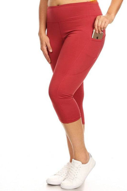 High Waist Tech Pocket Workout Capri Leggings - Shop Style & More | Fresh Looks, Everyday Deals & Free Shipping