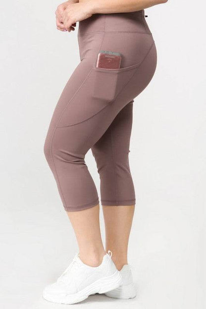 High Waist Tech Pocket Workout Capri Leggings - Shop Style & More | Fresh Looks, Everyday Deals & Free Shipping