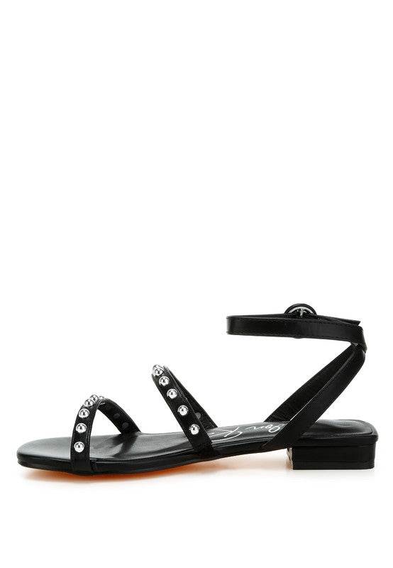 Flippity Studded Ankle Strap Flat Sandals - Shop Style & More | Fresh Looks, Everyday Deals & Free Shipping