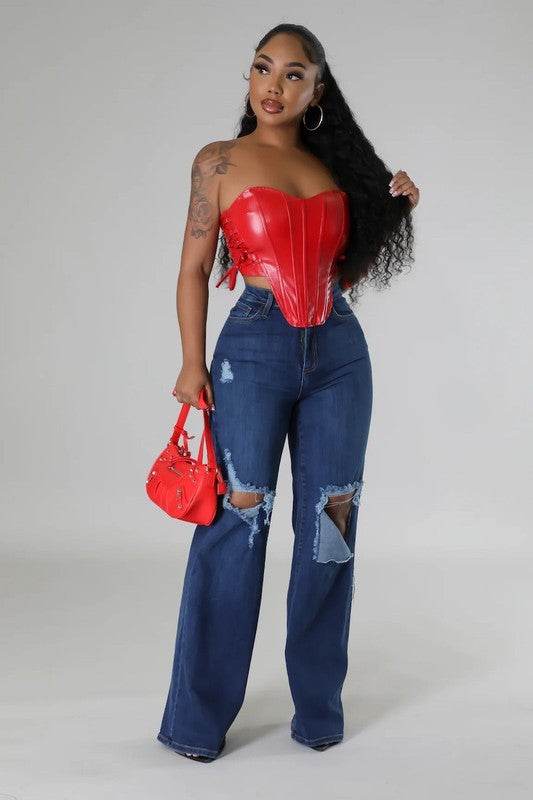 Jade Wide Leg Jean in Dark Denim - Shop Style & More | Fresh Looks, Everyday Deals & Free Shipping