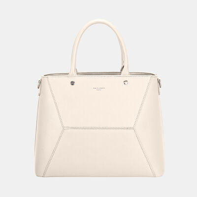 David Jones PU Leather Handbag Creamy White One Size Bags