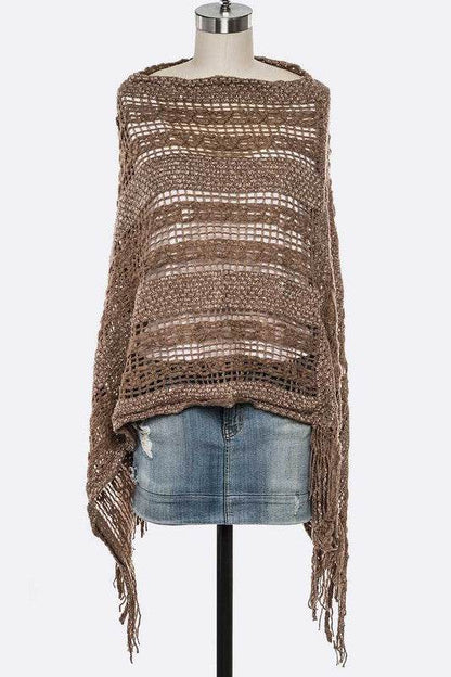 Loose Knit Fringe Poncho - Shop Style & More | Fresh Looks, Everyday Deals & Free Shipping