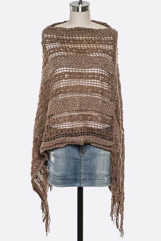 Loose Knit Fringe Poncho - Shop Style & More | Fresh Looks, Everyday Deals & Free Shipping