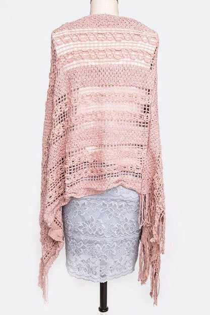Loose Knit Fringe Poncho - Shop Style & More | Fresh Looks, Everyday Deals & Free Shipping