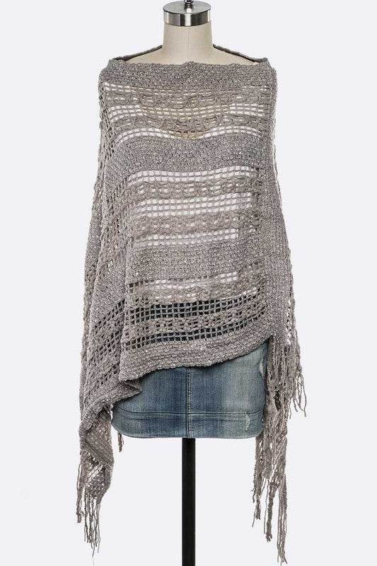 Loose Knit Fringe Poncho - Shop Style & More | Fresh Looks, Everyday Deals & Free Shipping